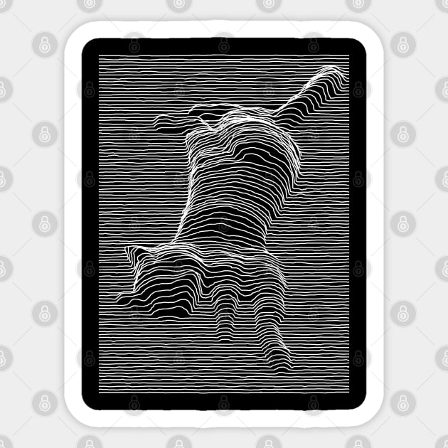 Meow Division: Unknown Pleasures Sticker by Evarcha